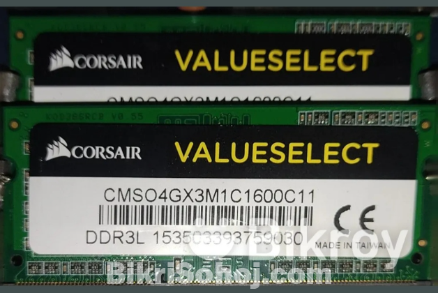 Laptop RAM Corsair Valueselect DDR3 4GB